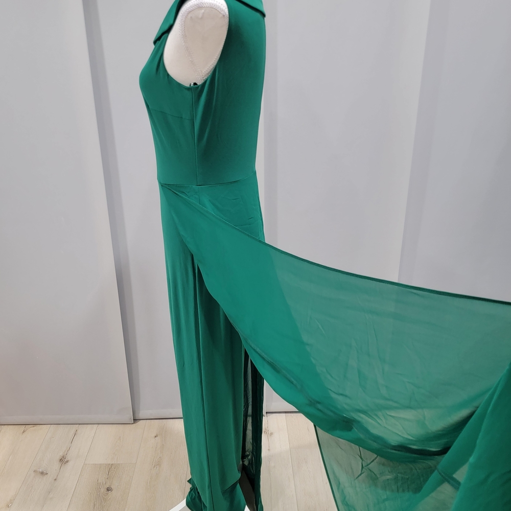 Joseph Ribkoff Signature Label Emerald Green Sleeveless Wide-Leg Jumpsuit - Picture 5 of 7